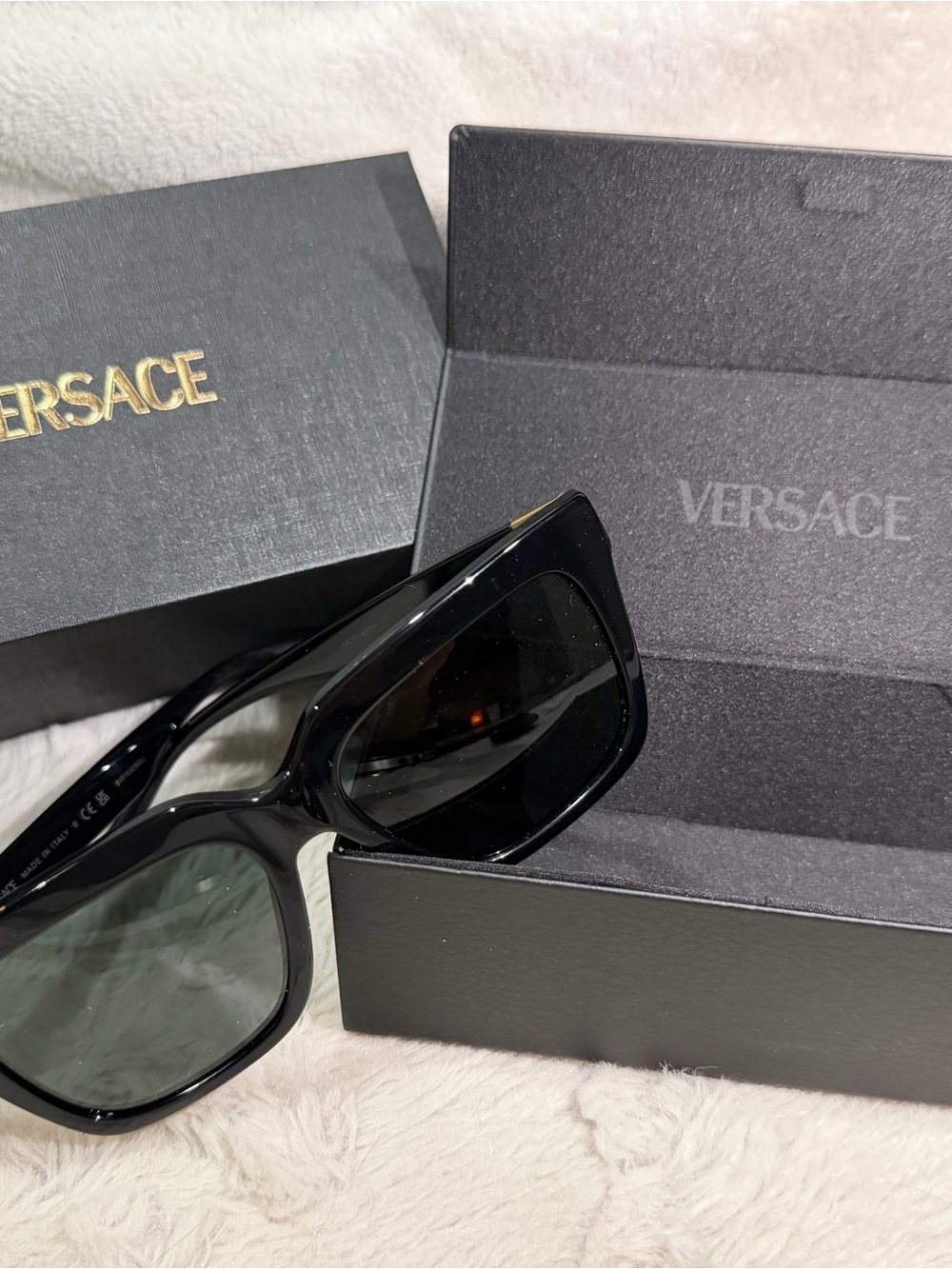 Versace Black Sunglasses with Gold Accents